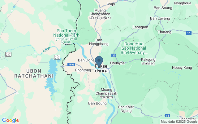 Kaart met locatie Wat Luang